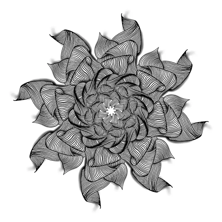 3D-Malvorlage – Mandala