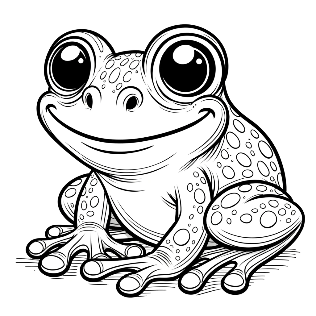 Happy Frog Coloring Pages