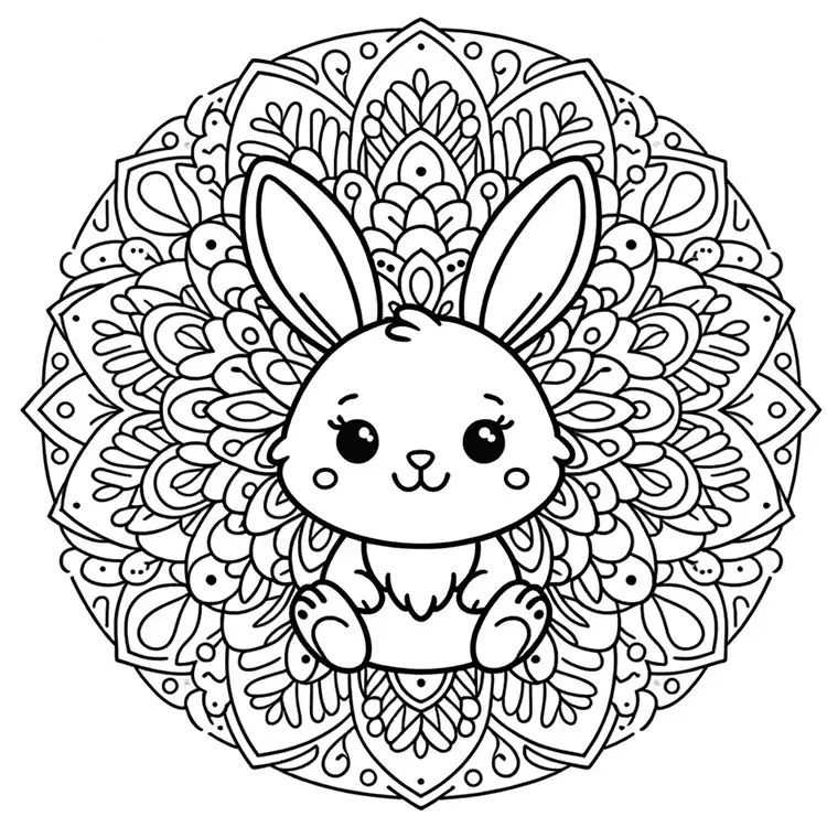Mandalas with Easter Bunny