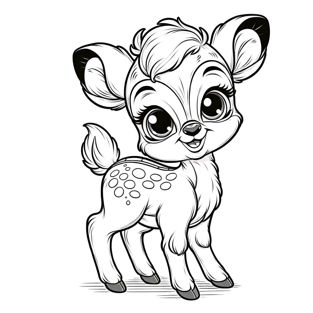 junges Bambi Ausmalbild