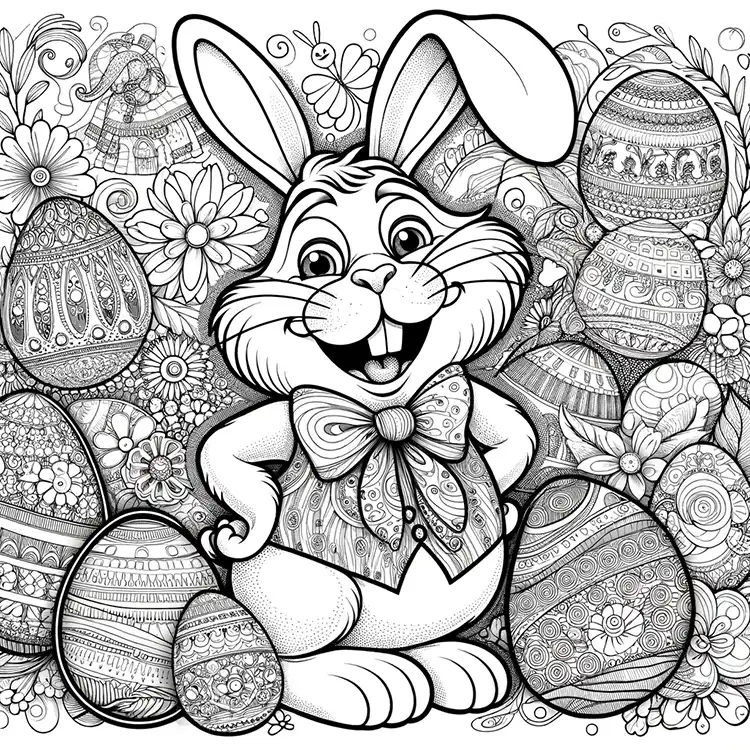 Coloring - a Funny Easter Bunny