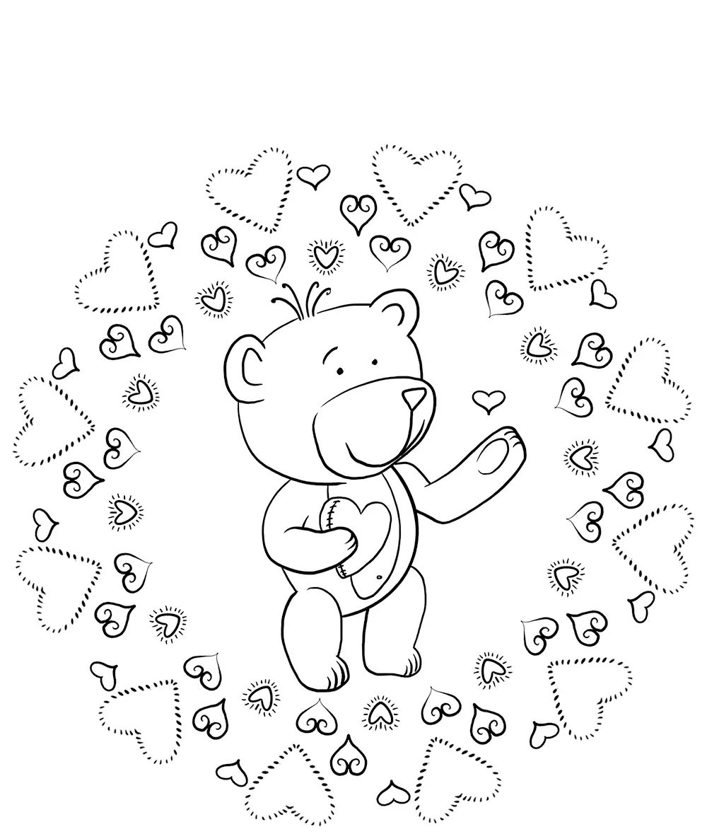 Endearing coloring page for children