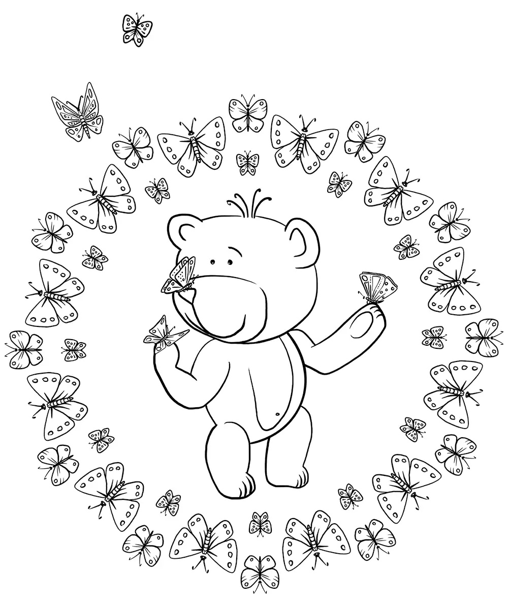 Summer bird coloring page