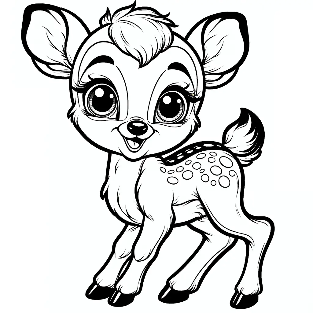 Bambi - süsses Ausmalbild