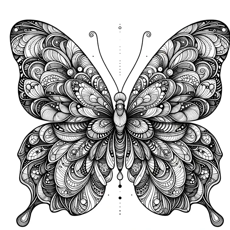 Summer Butterfly Coloring Page