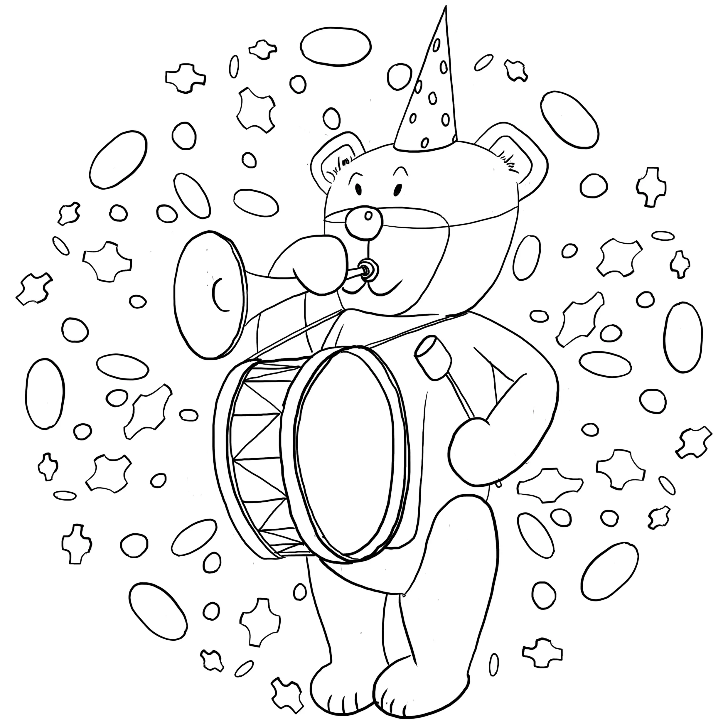 Carnival Coloring Page for Kids