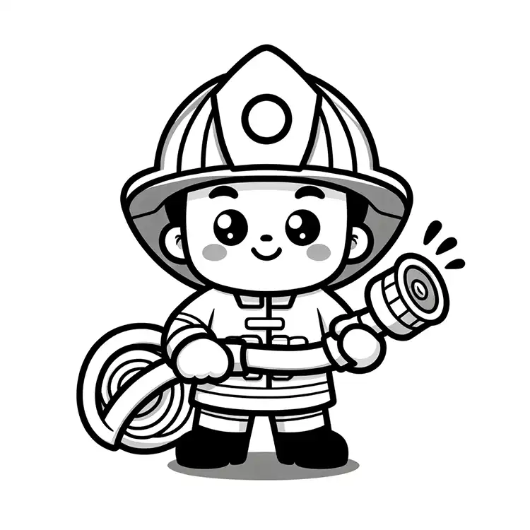 Feuerwehrmann-Ausmalbild