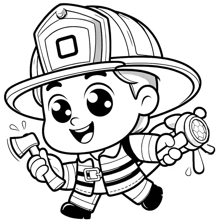 Feuerwehrmann Ausmalbild