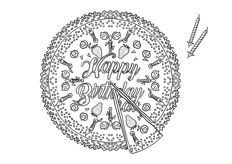 Birthday coloring page placemat