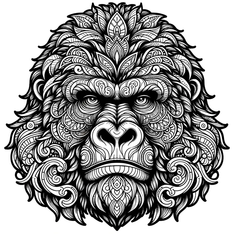 The mean gorilla coloring page