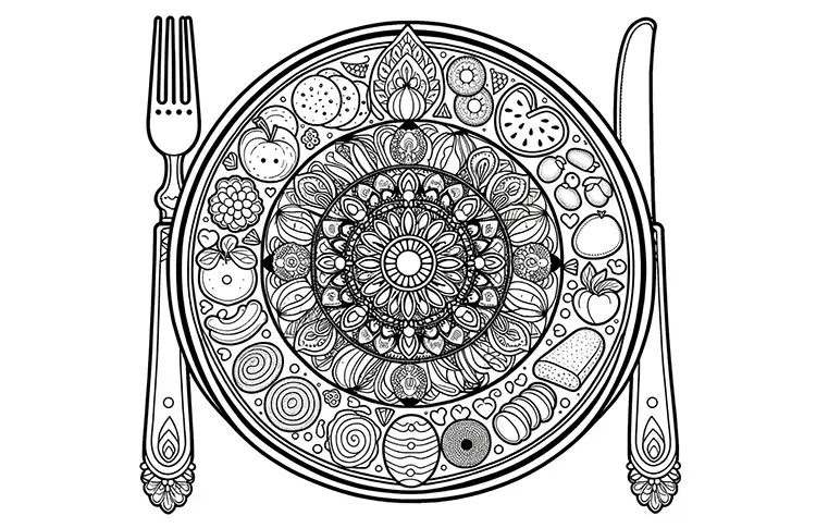 Food coloring page as a placemat