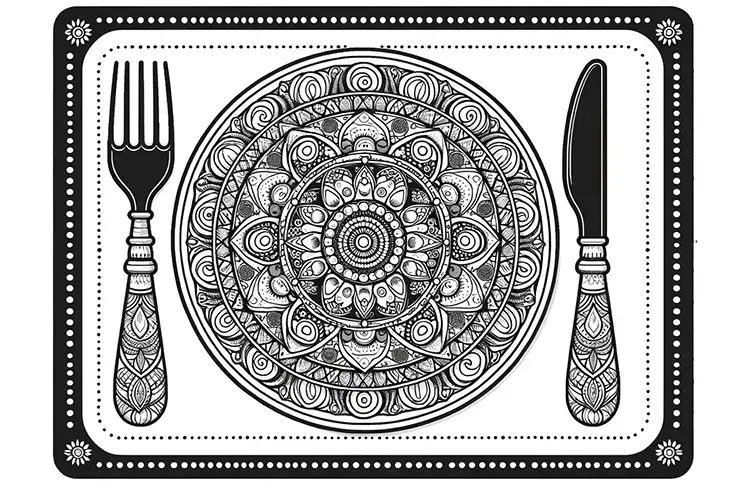 free Placemat as serving tray mandala