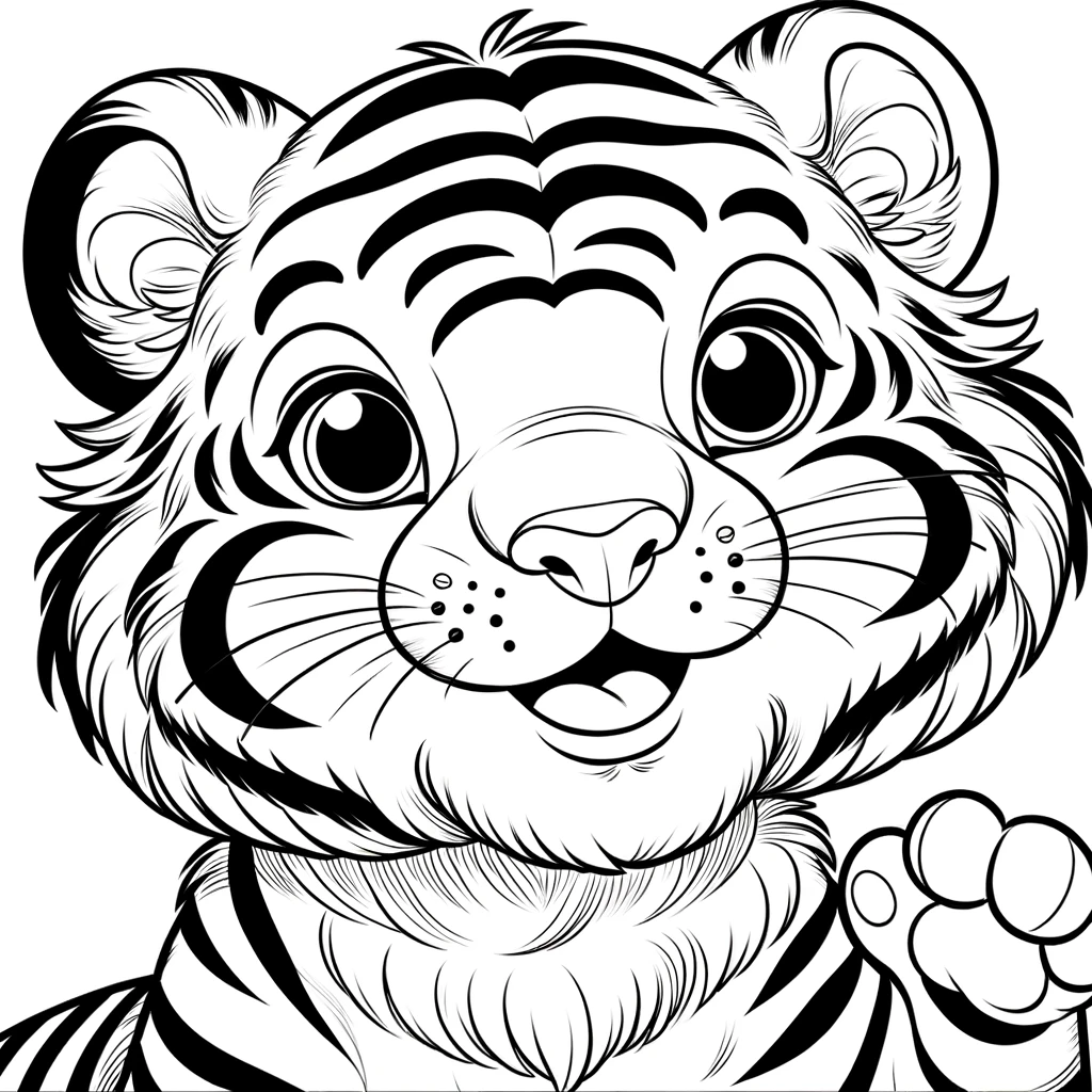 Ausmalbild - Lustiger Tiger