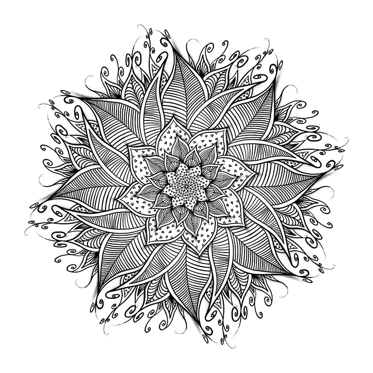 Mandala template with 3D effect