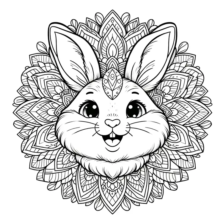 Coloring Pages with Easter Bunnies