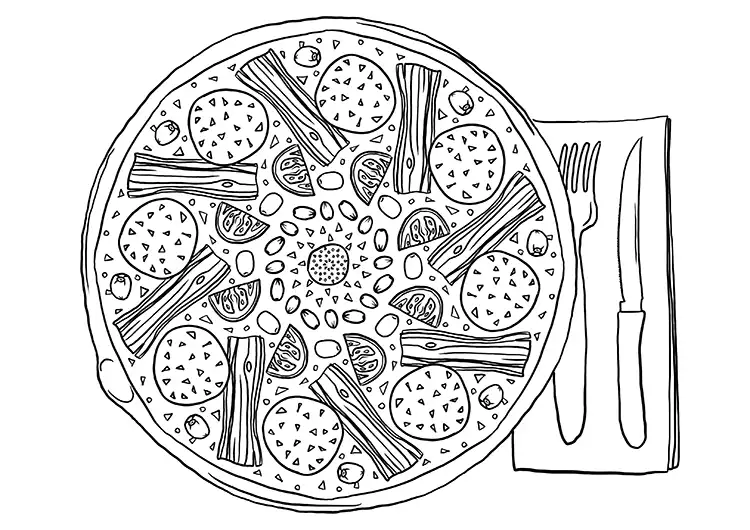 pizza coloring template