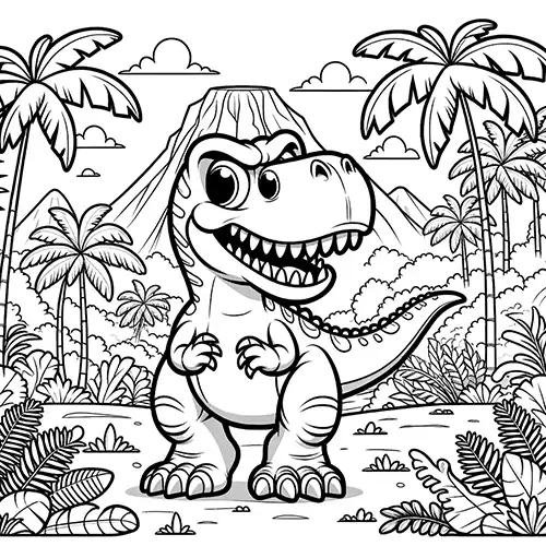 Evil Dino – Coloring Page