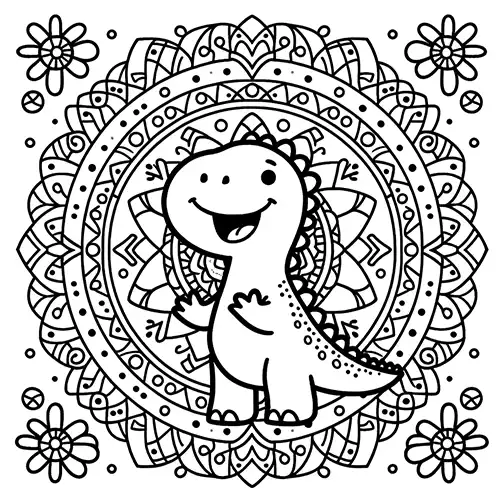 Dinosaurier-Mandala für Kinder