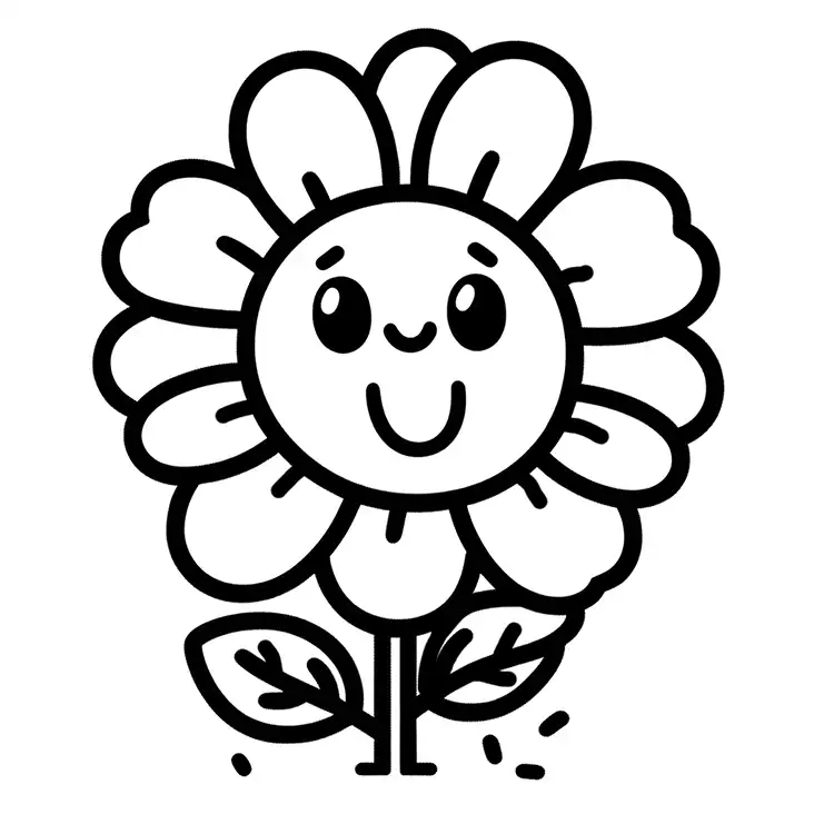 Flower coloring page for children