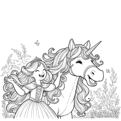 Happy Princess with Unicorn