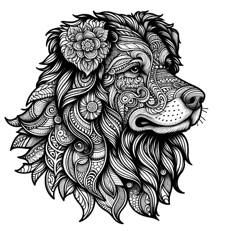 Animal coloring page for adults