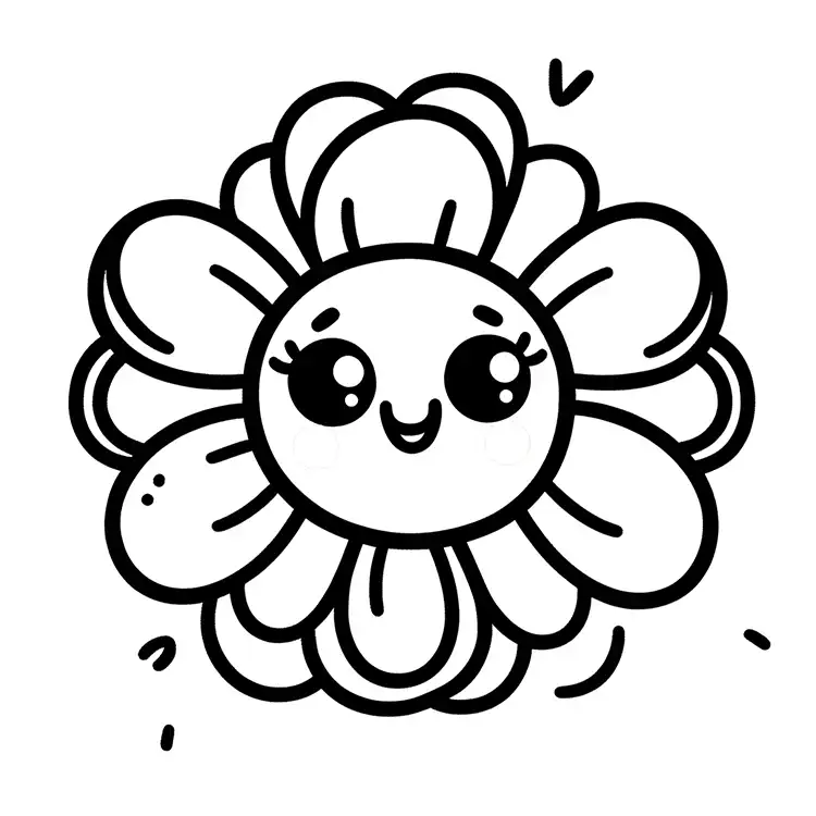 Simple flower coloring page for children