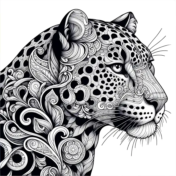 Leopard coloring page