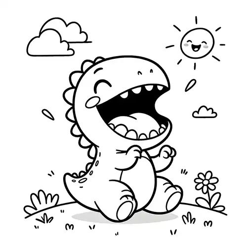 Dino Coloring Page for Kids