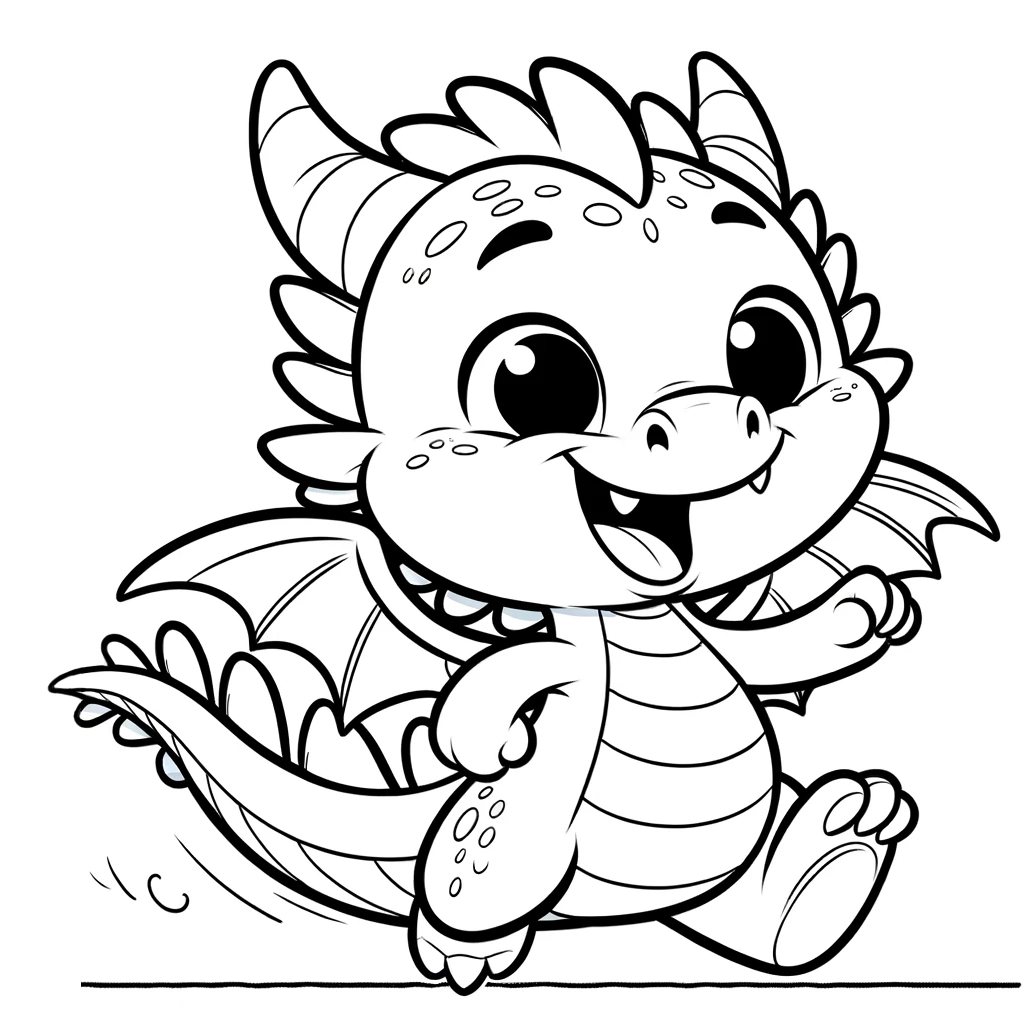 Fun dragon coloring page