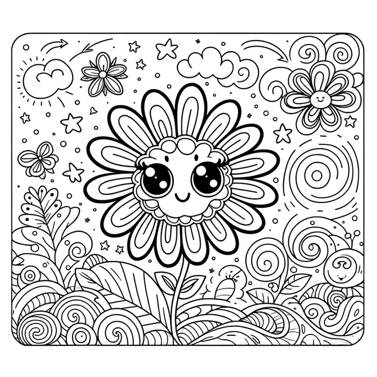 Flower coloring page to color