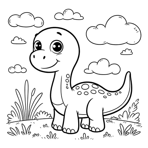Dinosaur Coloring Page for Kids