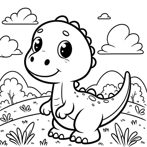 Amusing Dino Coloring Page