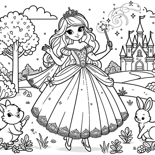 Castle and princess coloring