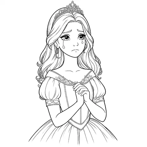 Sad princess coloring