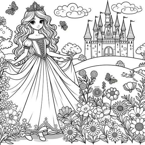 Castle with princess
