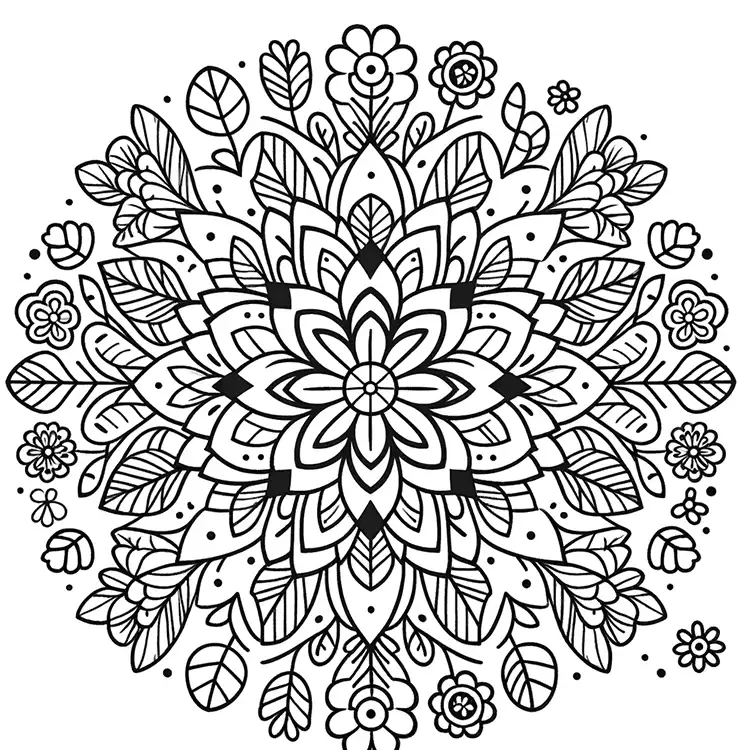 Blumen-Mandala für Erwachsene
