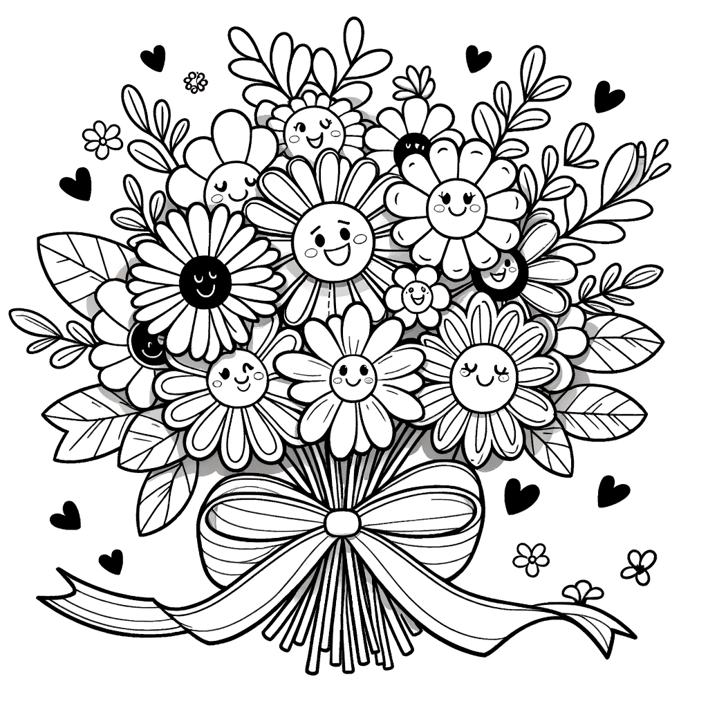 Flowers to color for children