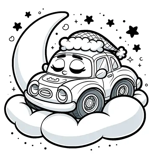 Sweet Car Coloring Page
