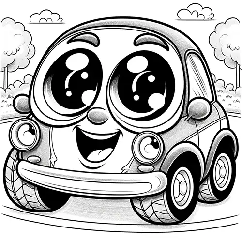 Funny Car Coloring Page