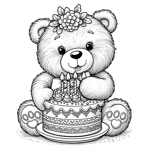 Teddy with Birthday Cake