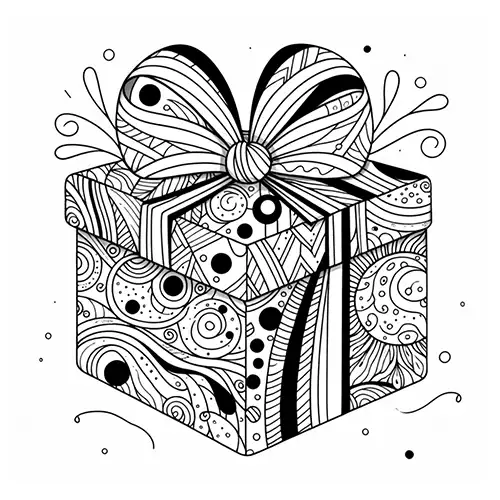 Birthday Gift Coloring Page