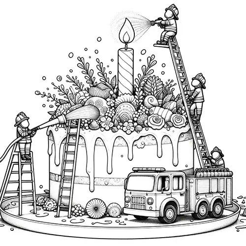 Funny Firefighter Coloring Picture