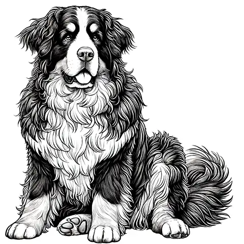 Berner Sennenhund zum Ausmalben